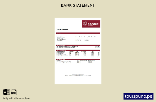 listo para imprimir Cuba Bandec Banco de Crédito y Comercio plantilla de word   